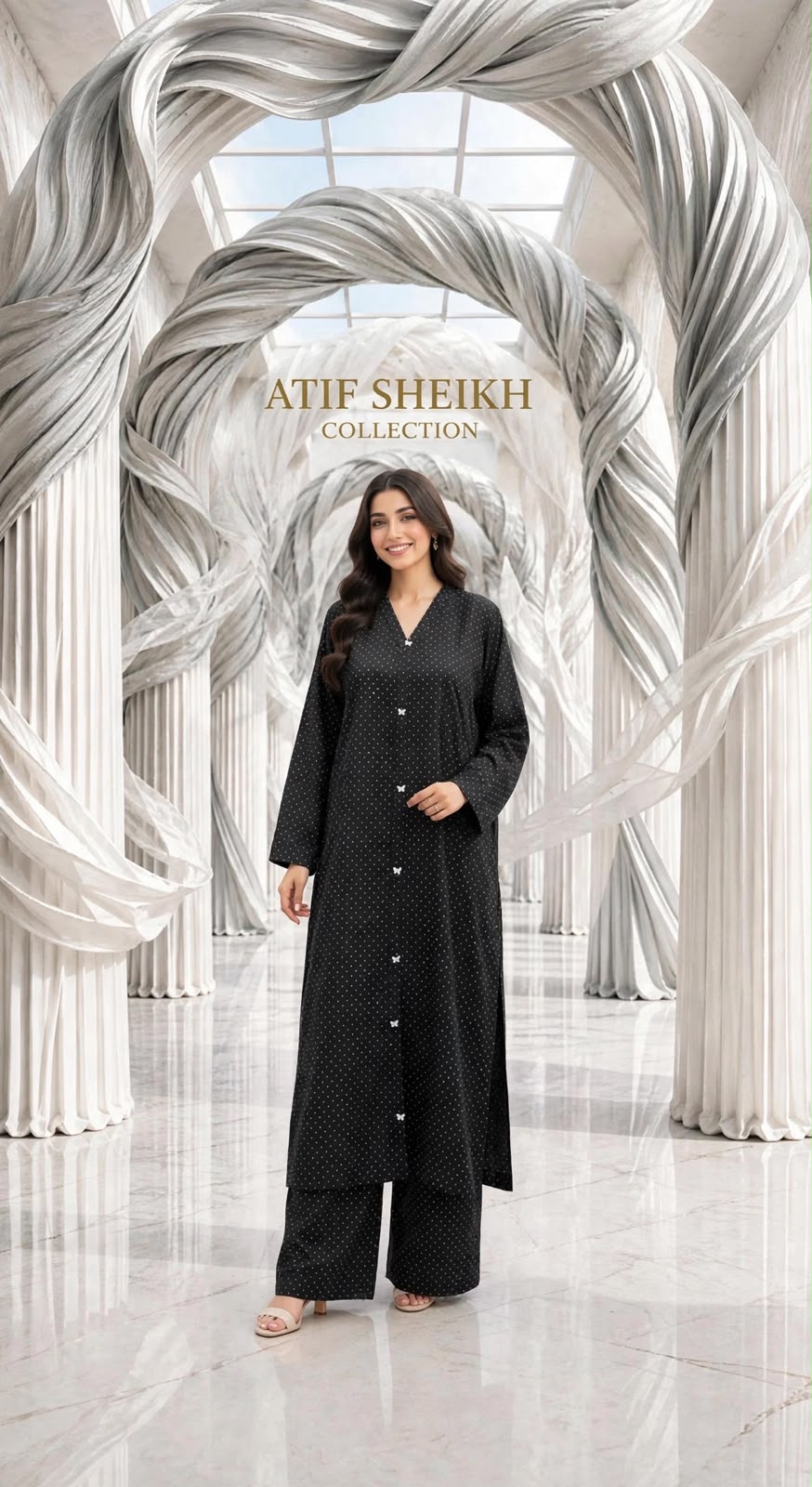 Woolen stiched long shirt trouser 2pc blkdts
