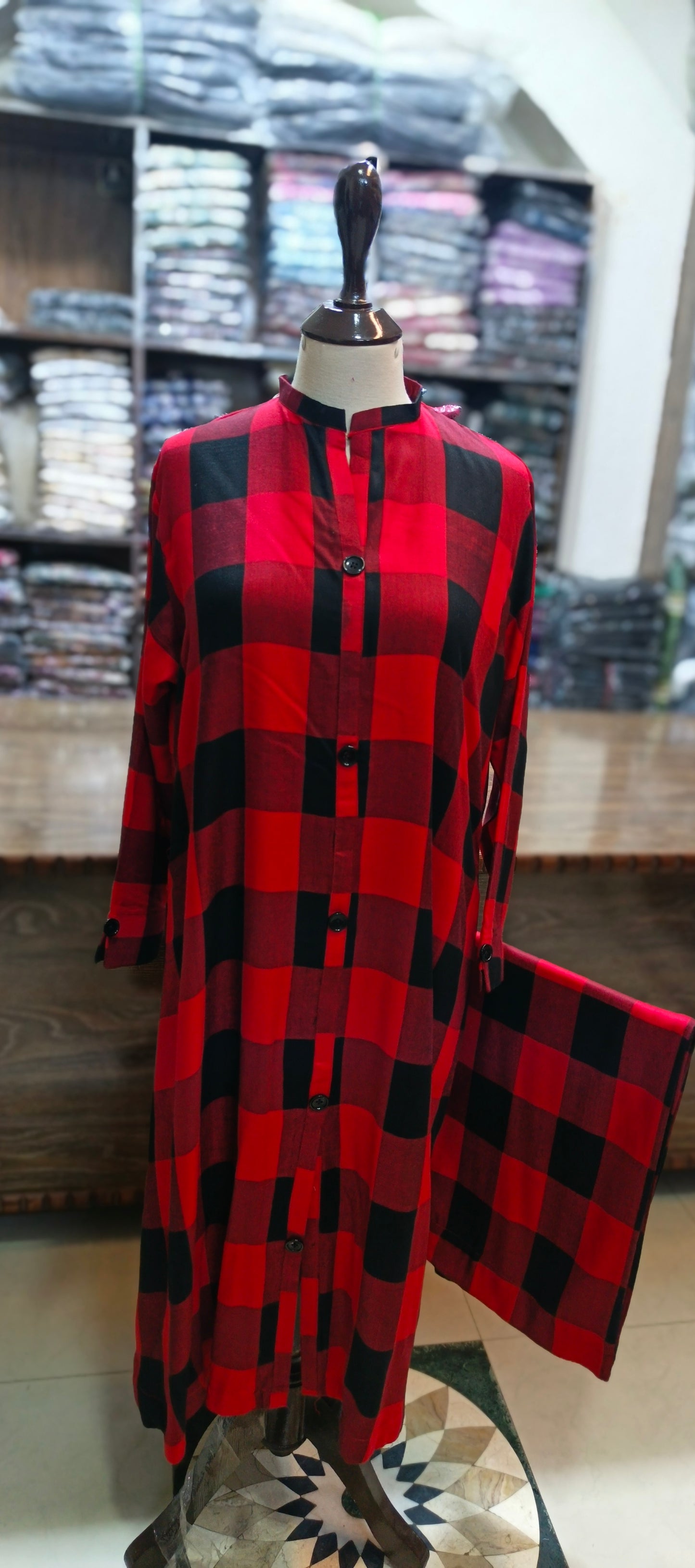 Winter fabric A line stiched 2 pc