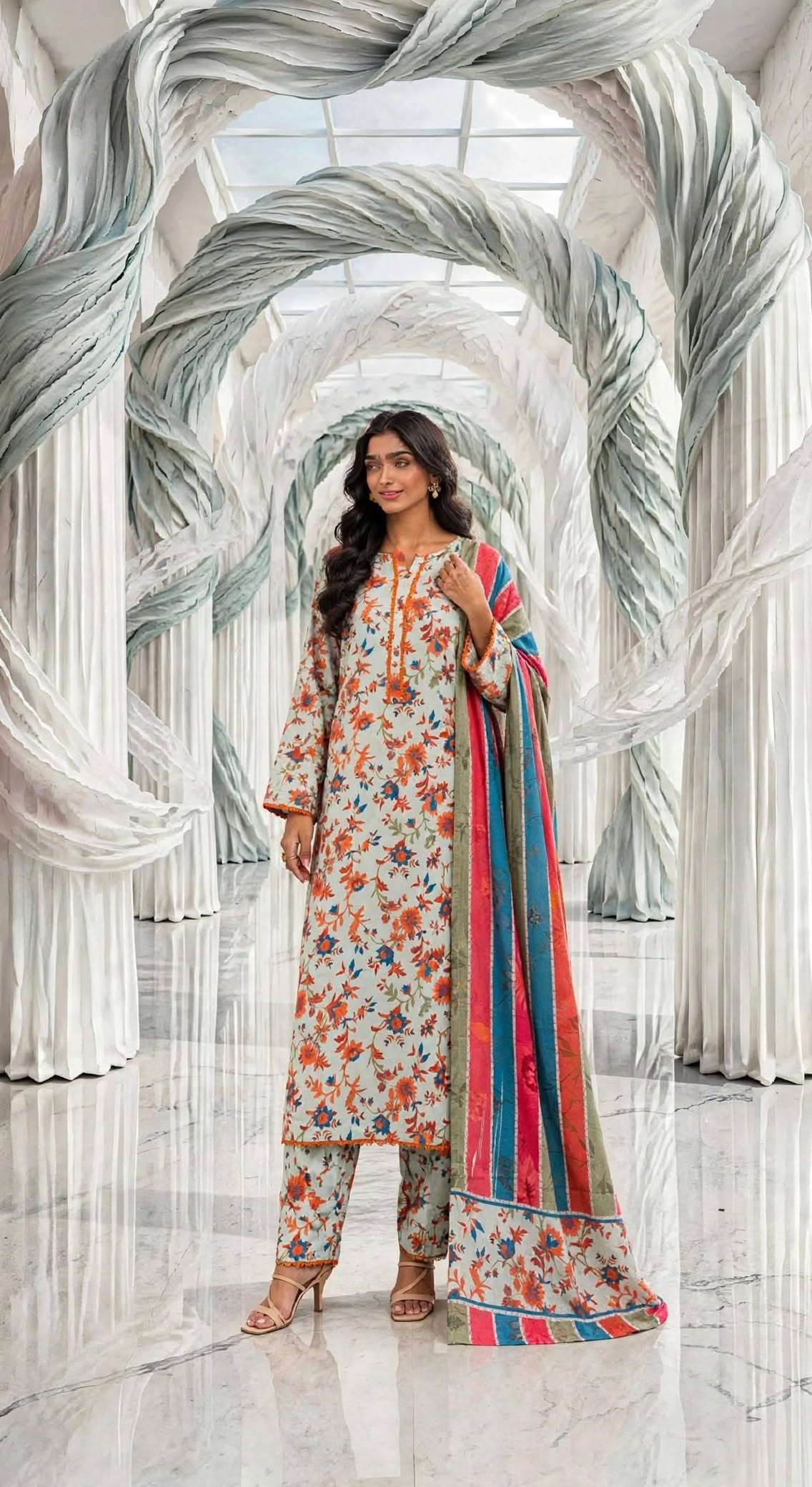 Marina stiched shalwar kameez 3 pc suits skyrd