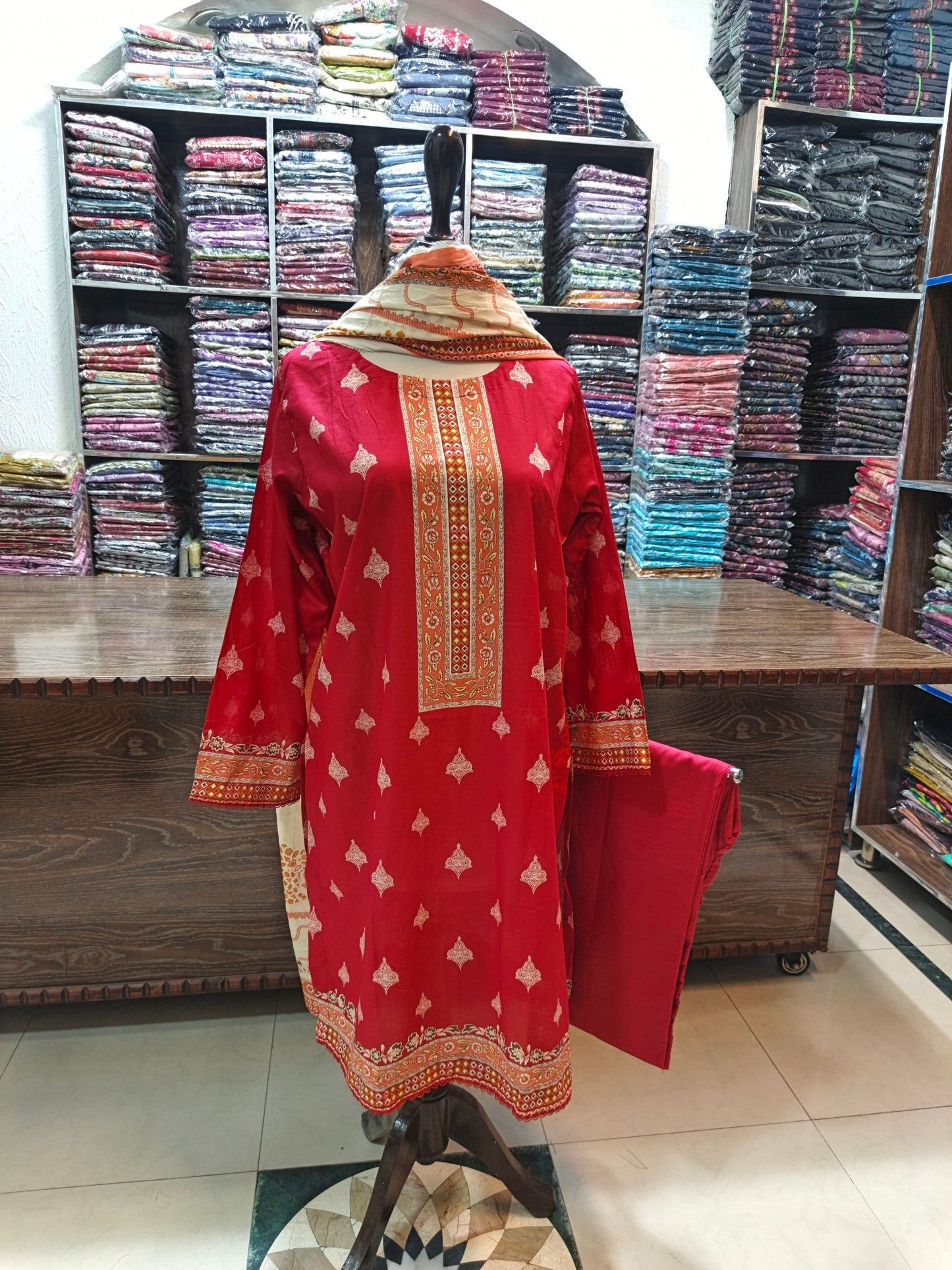 Safina premium lawn stiched shirt trouser 3pc R4T