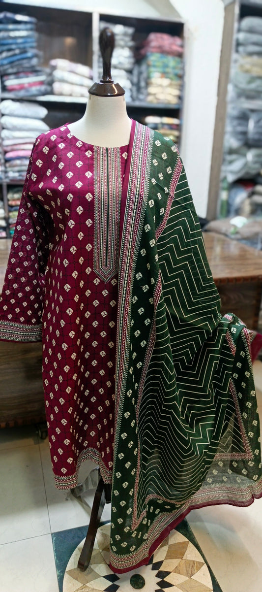 Bin saeed khaddar shalwar kameez 3 pc