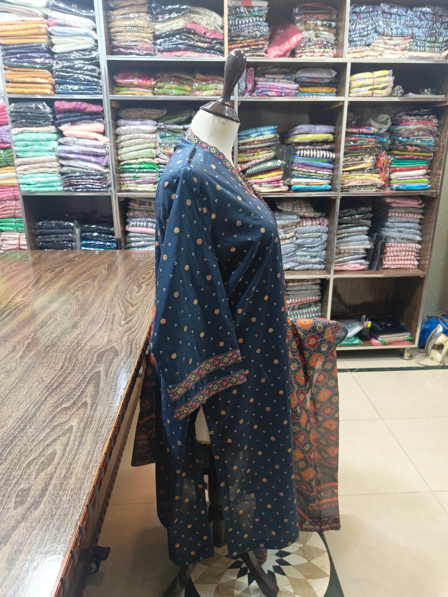 Binsaeed premium lawn stiched shalwar kameez 3 pc nvyor2