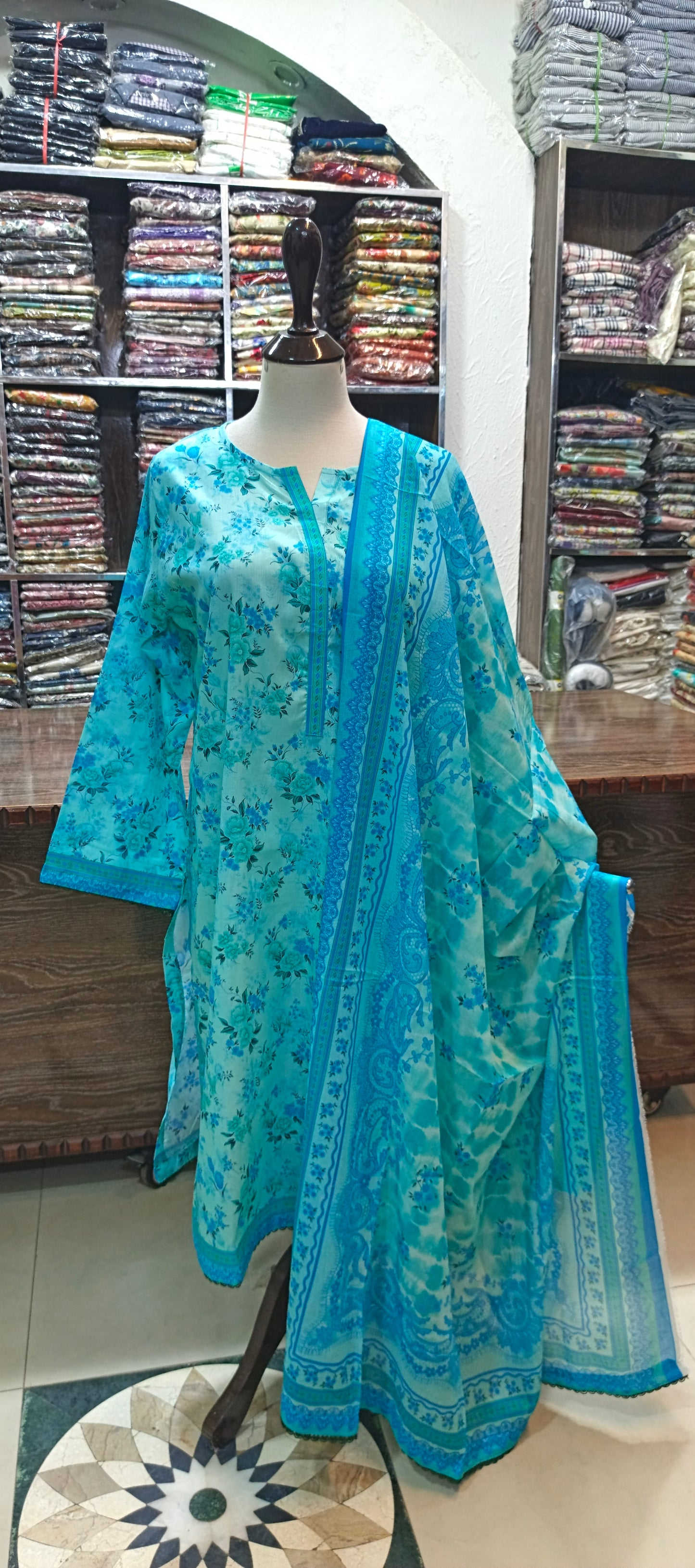 Safina premium lawn stiched shalwar kameez 3 pc