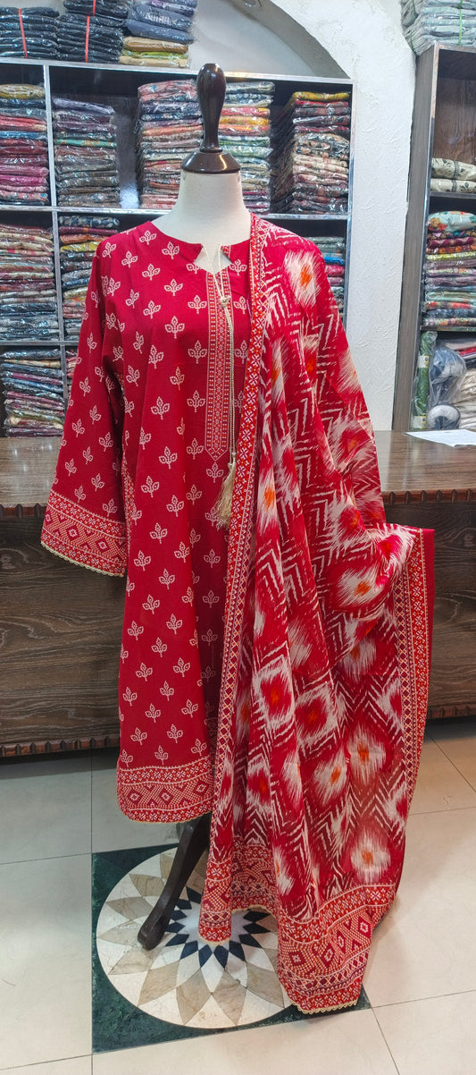 Bin saeed lawn stiched shalwar kameez 3 pc RN