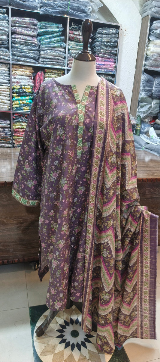 Bin saeed khaddar stiched 3 pc