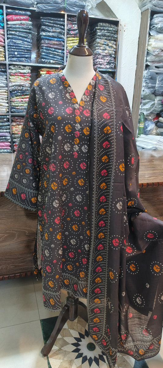 Bin Saeed khaddar shalwar kameez 3 pc