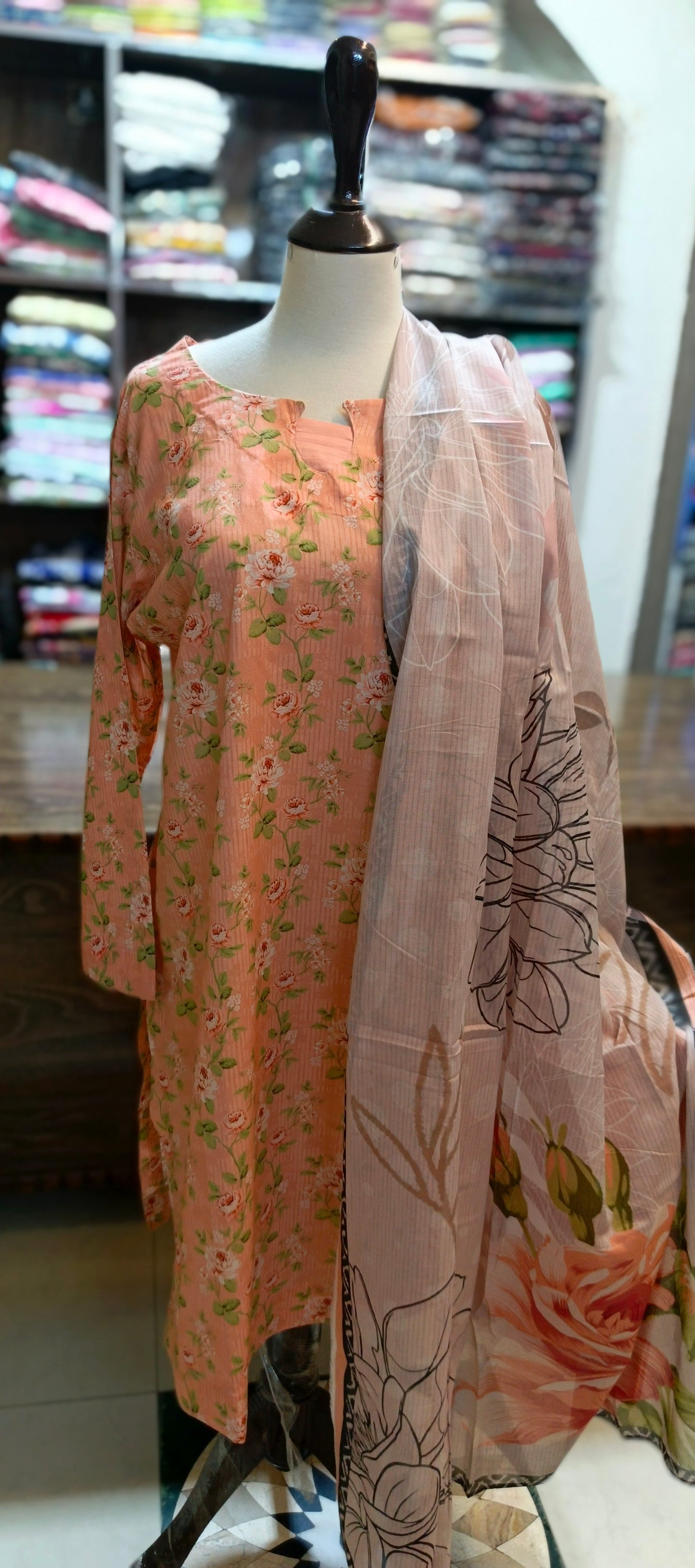 Co ord set 3 pc pure lawn