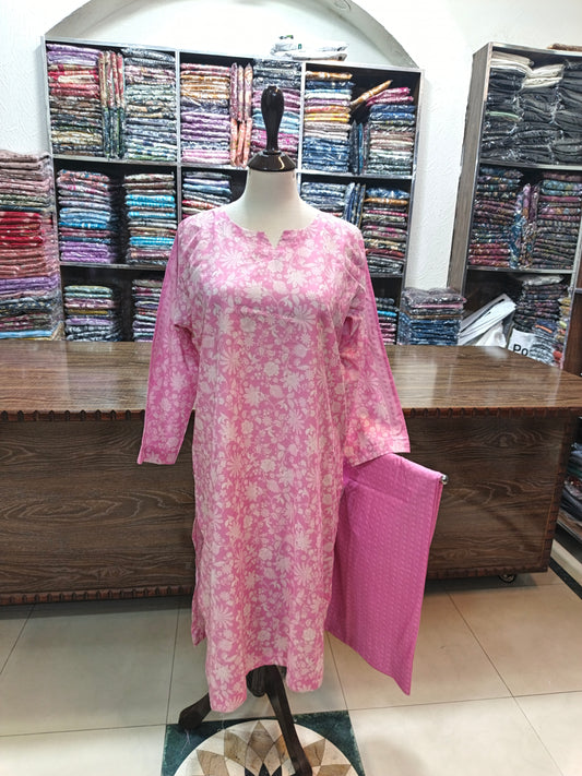 Binsaeed premium lawn stiched long shirt trouser 2 pc bpnk