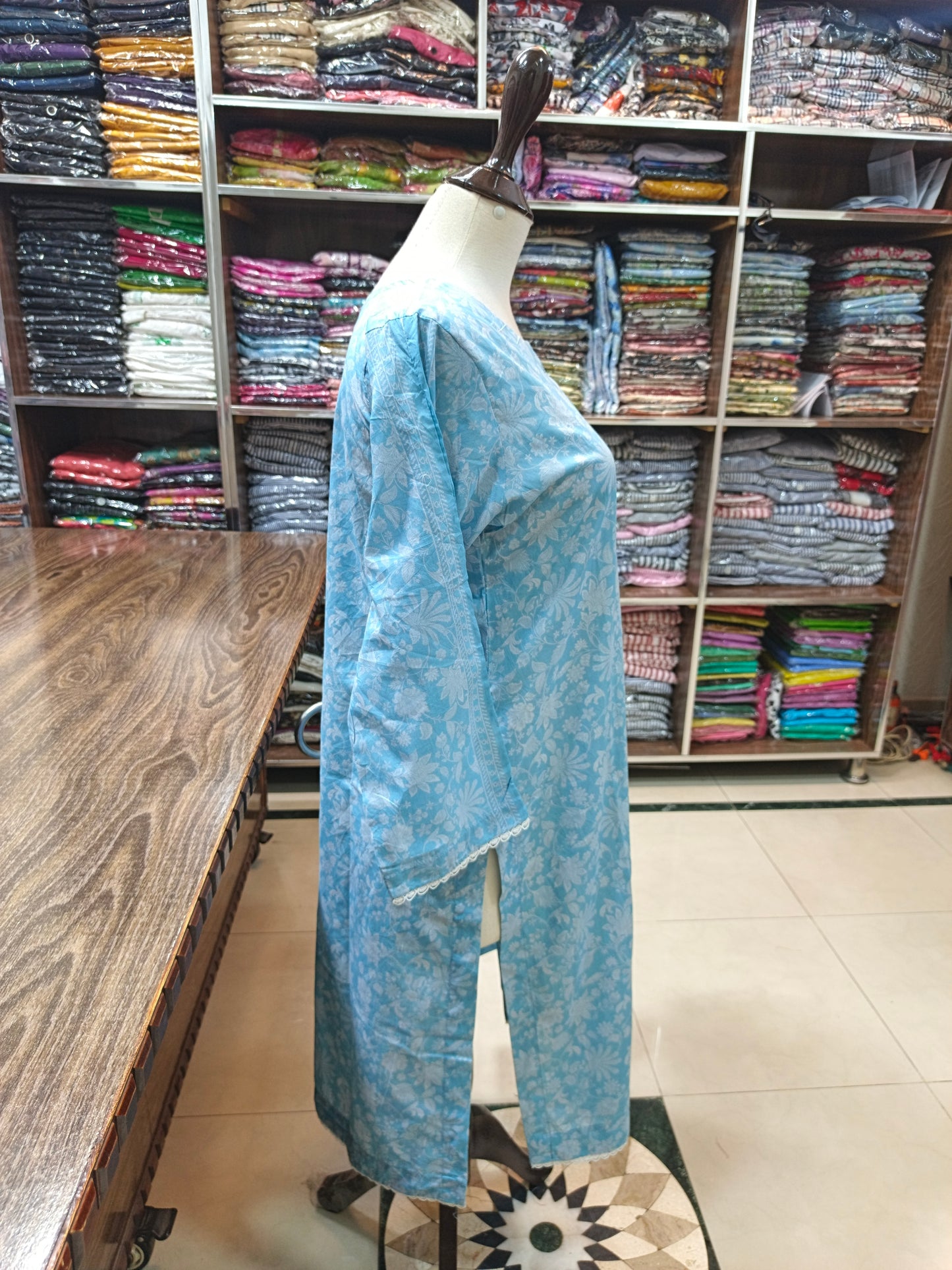 Binsaeed premium lawn stiched shirt trouser 2pc ice2