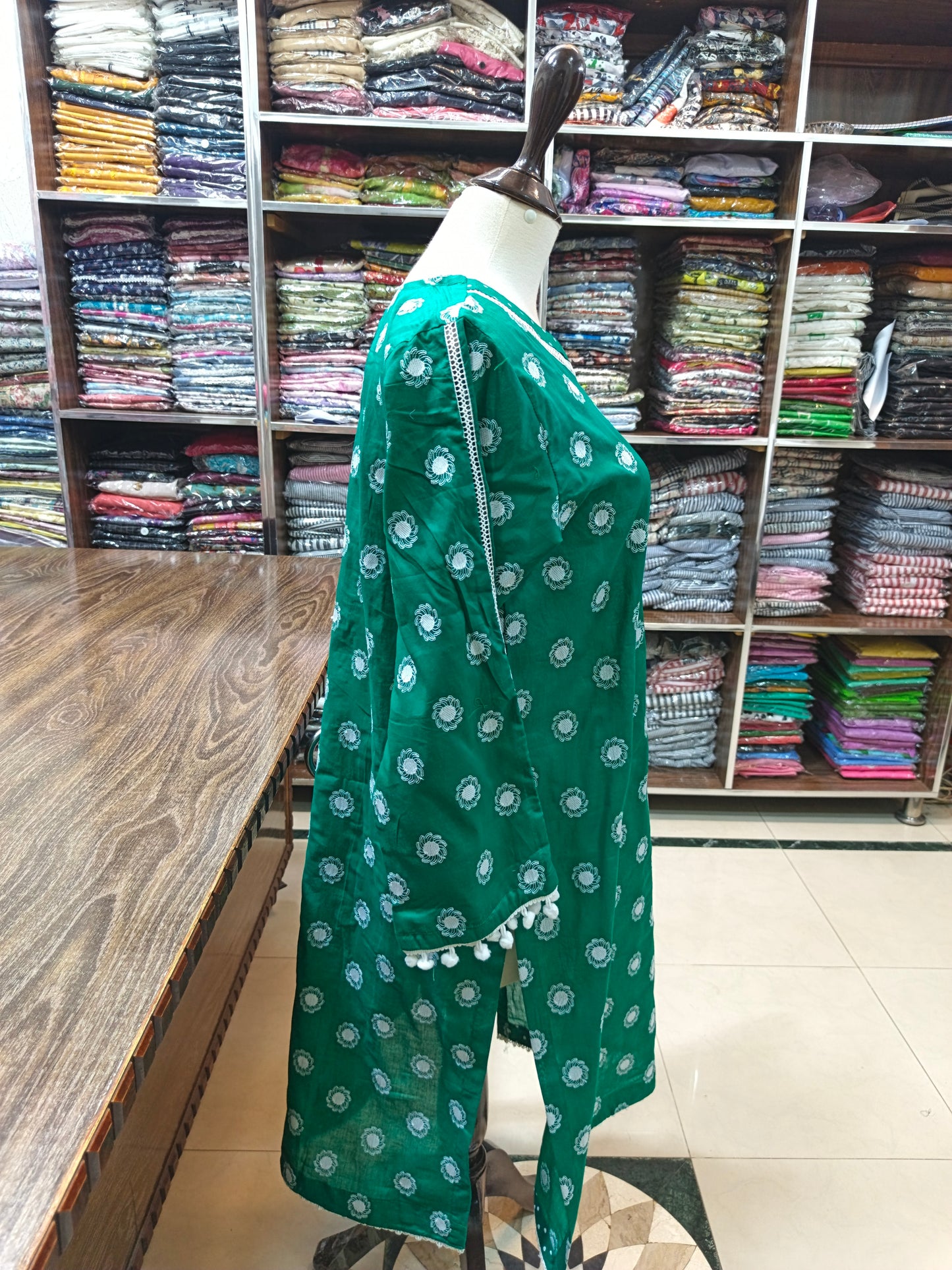 Lawn embroidered stiched shirt trouser 2pc