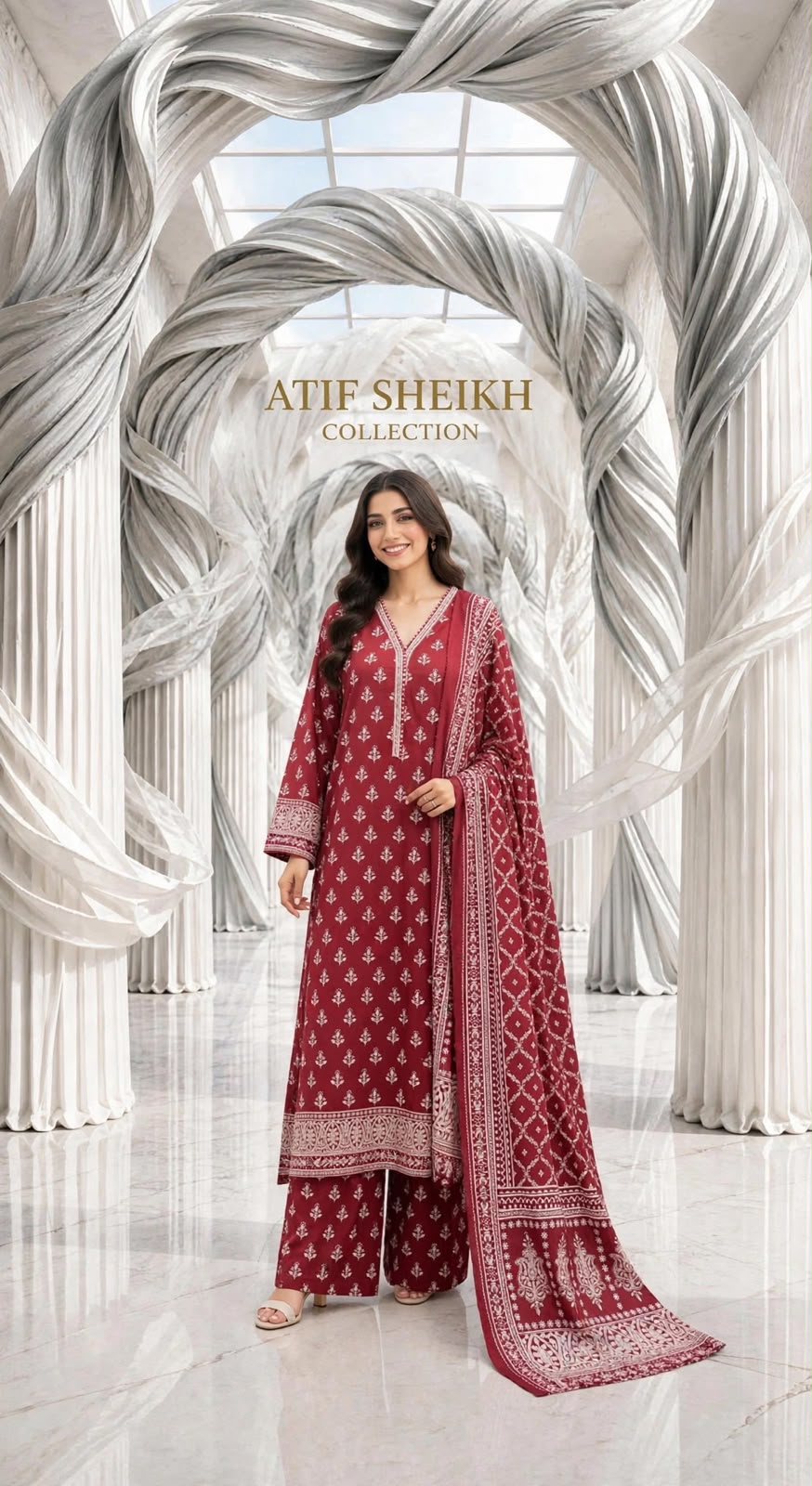Binsaeed khaddar stiched shalwar kameez 3pc rst