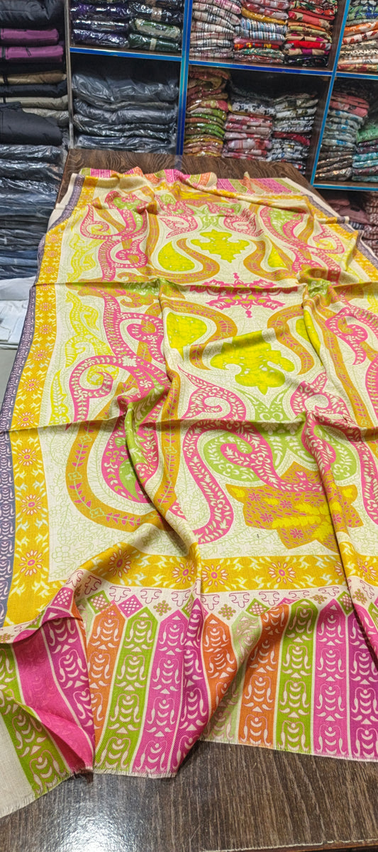 Pashmina woollen qalamkar shawls