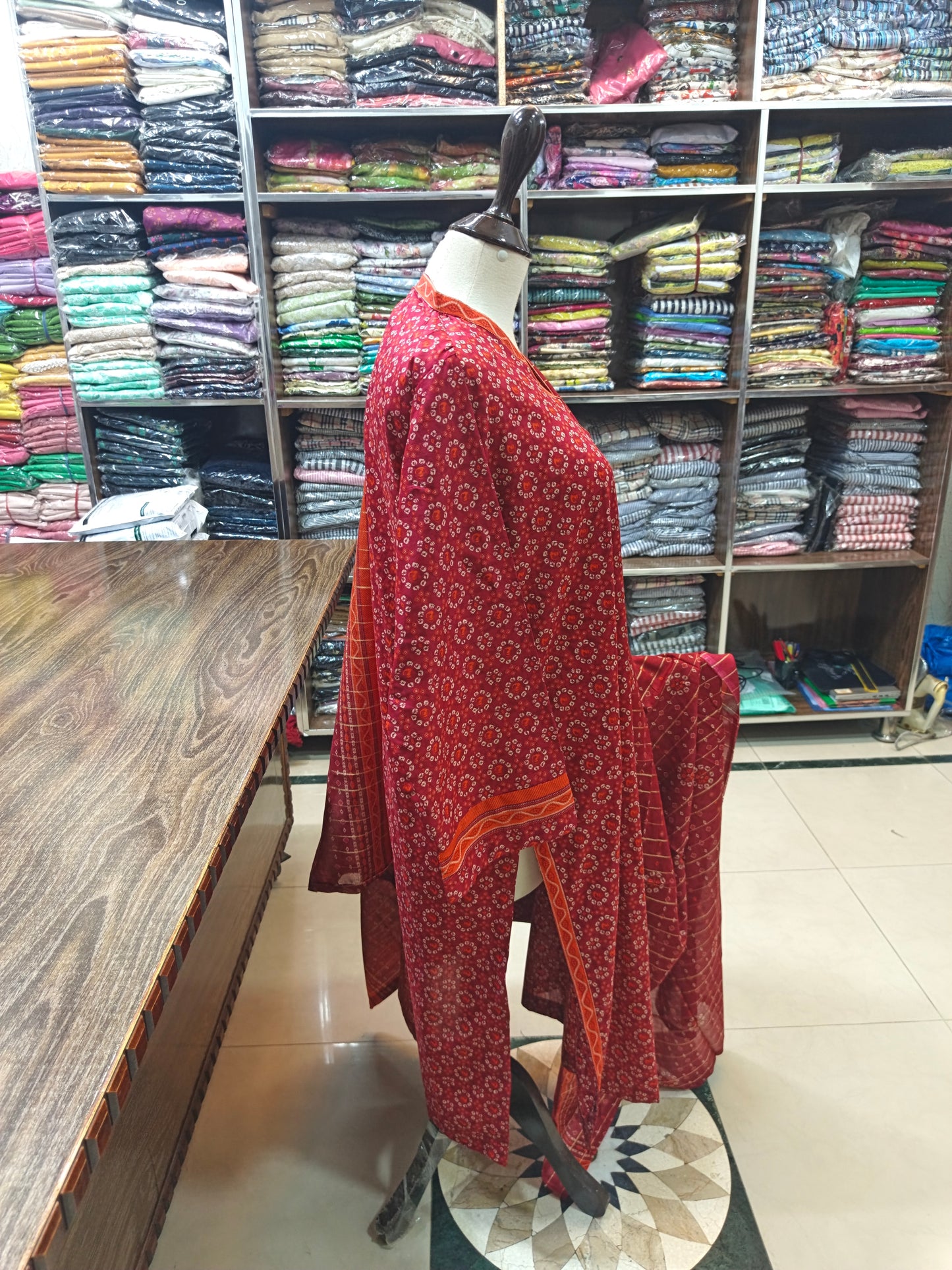Binsaeed premium lawn stiched trouser shirt 3pc redor