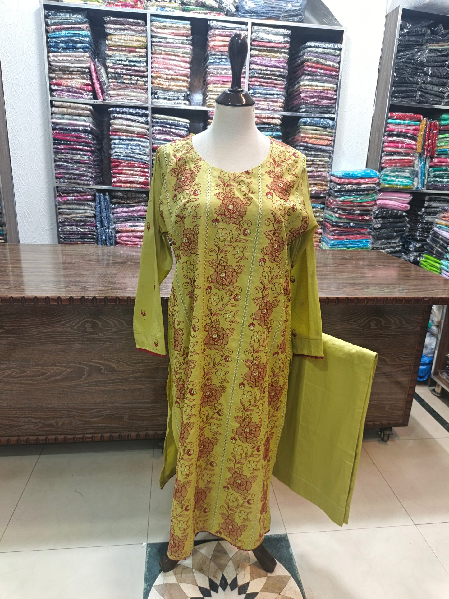 Breeze embroidered lawn stiched long shirt trouser 2pc dhnick