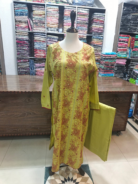 Breeze embroidered lawn stiched long shirt trouser 2pc dhnick