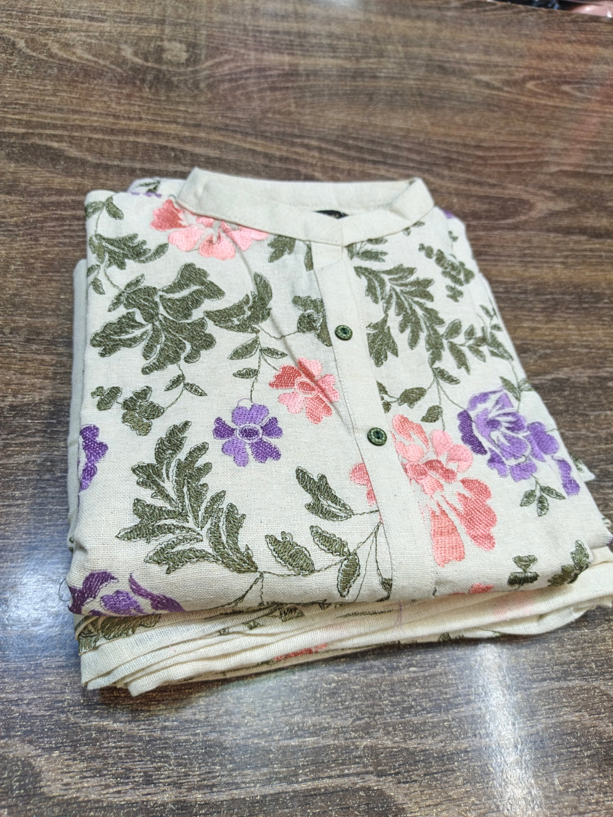 Karandi embroidered stiched long shirt trouser 3pc pgrenjal