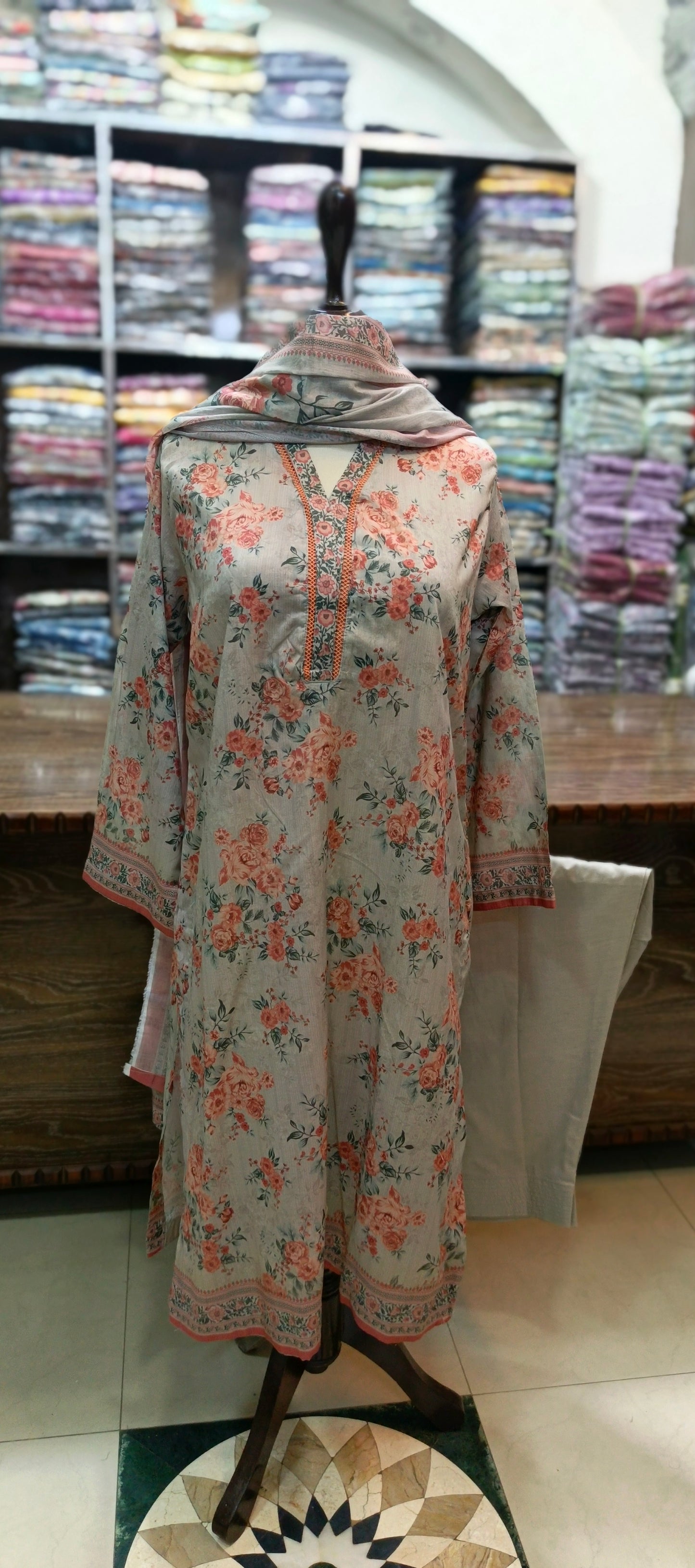 Bin saeed premium lawn stiched shalwar kameez 3 pcGap