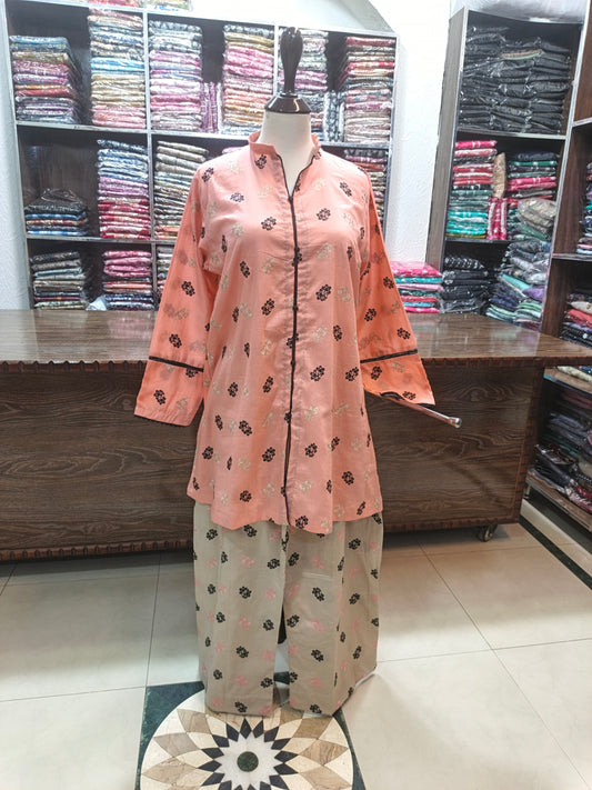 Breeze embroidered stiched lawn short shirt trouser 2 pc pch