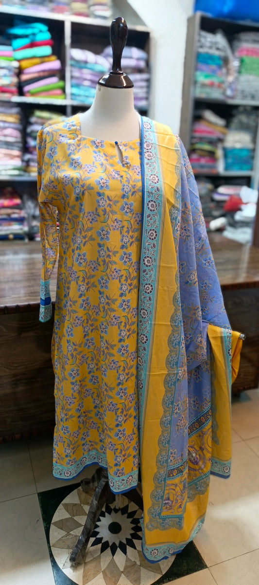 Safina premium lawn farshi shalwar 3 pc