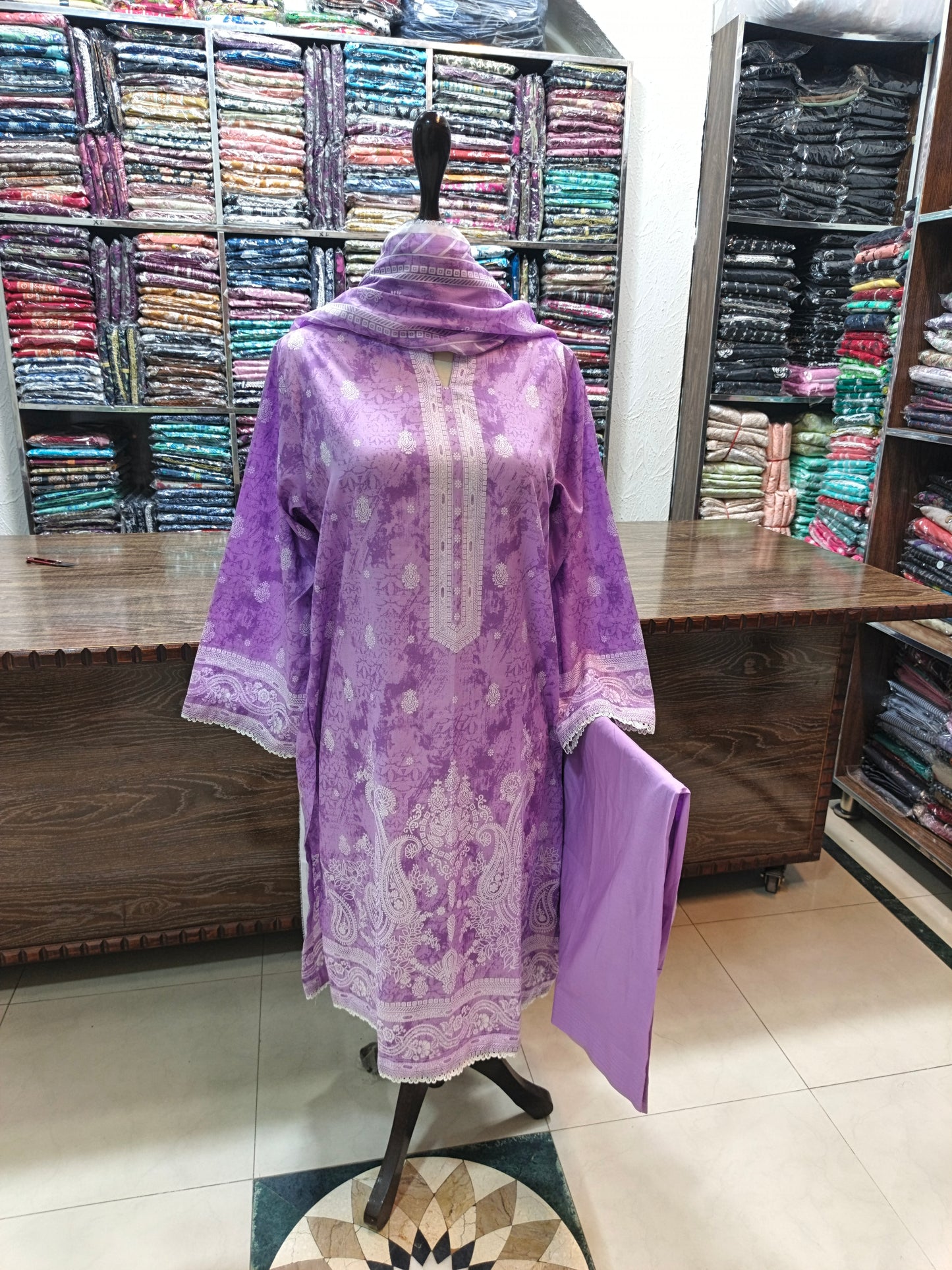 Binsaeed premium lawn stiched shalwar kameez 3pc llcwt