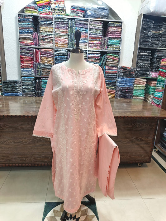 Breeze embroidered lawn stiched long shirt trouser 2pc  binpch