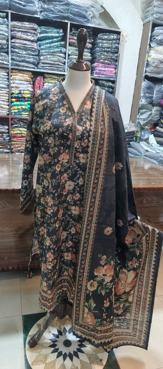 Bin saeed khaddar shalwar kameez 3 pc