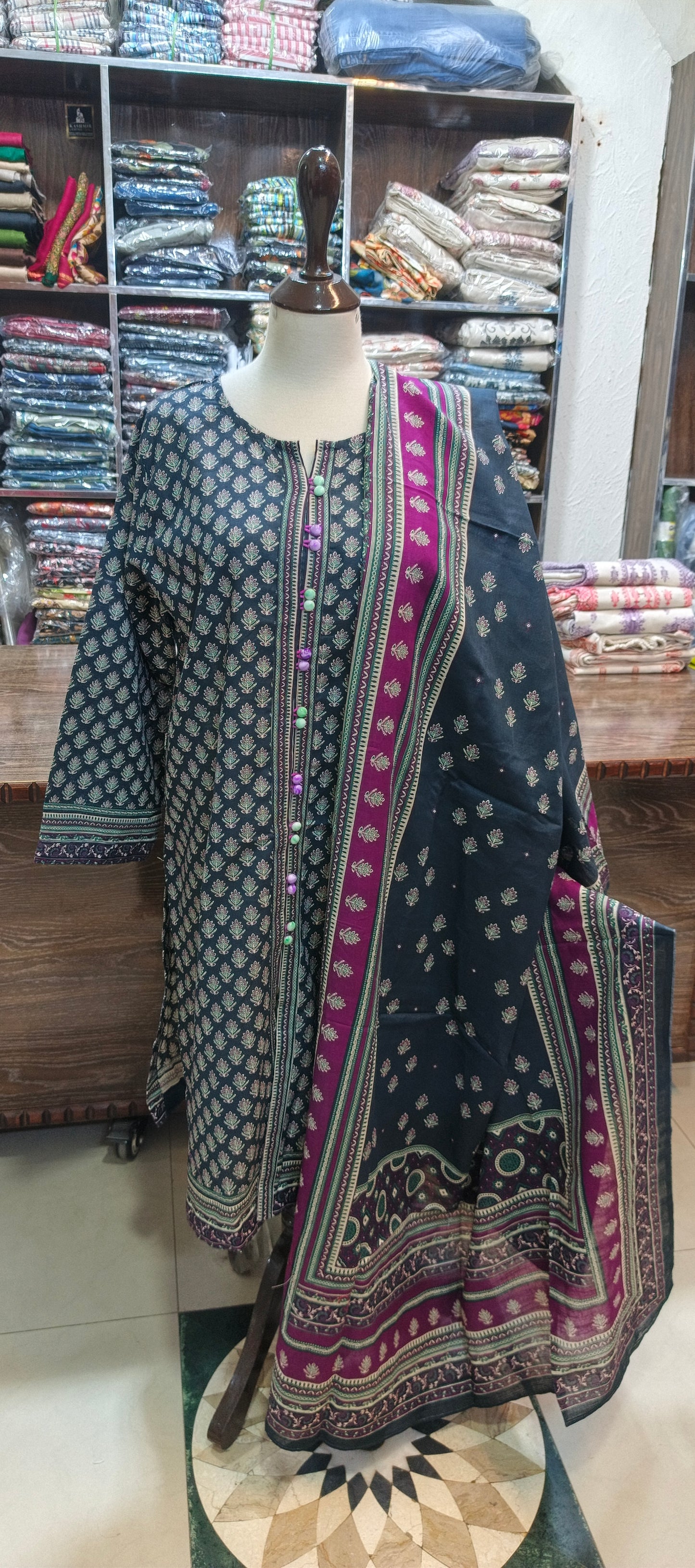 Bin saeed khaddar stiched 3 pc co ord set