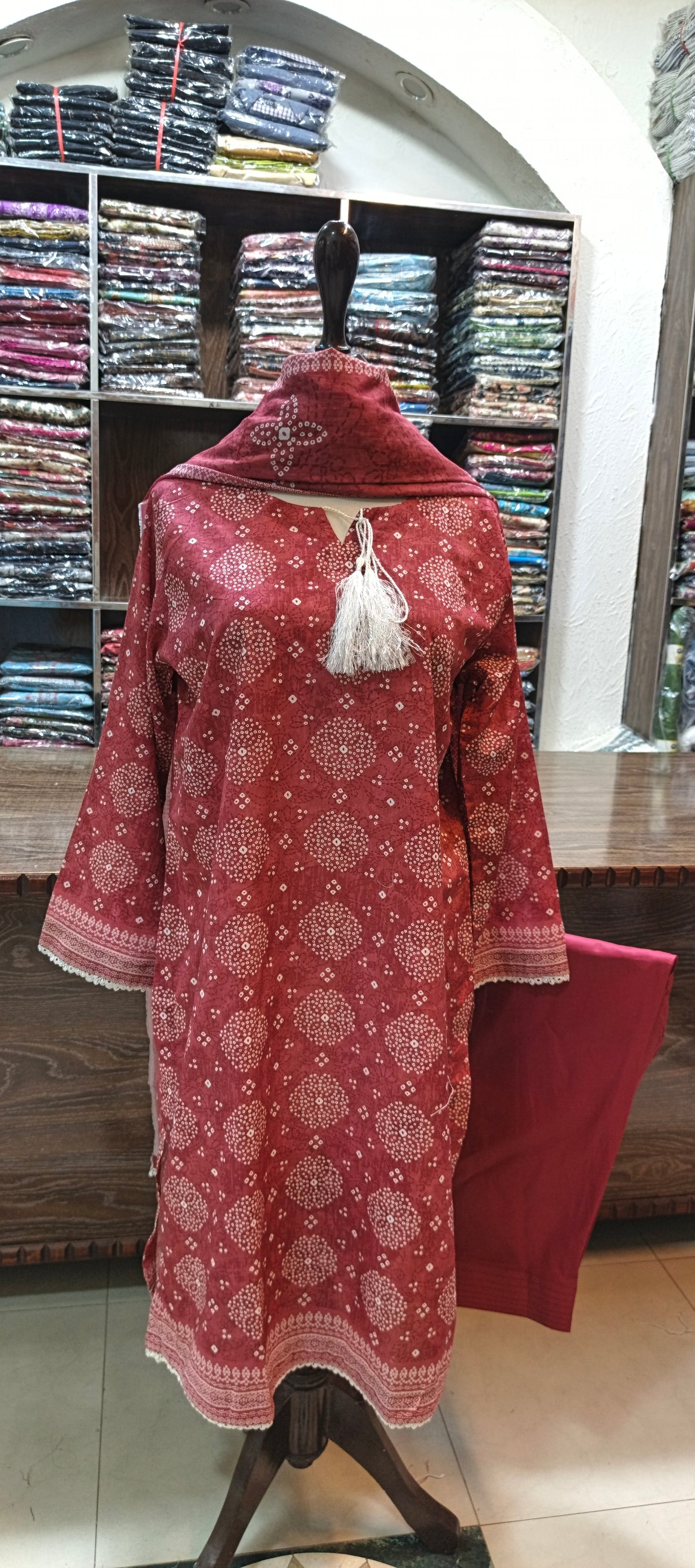 Bin saeed premium lawn stiched shalwar kameez 3 pc