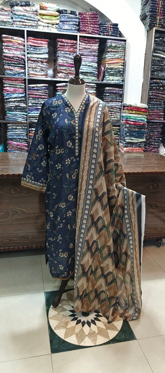 Safina premium lawn stiched shalwar kameez 3pc ns4