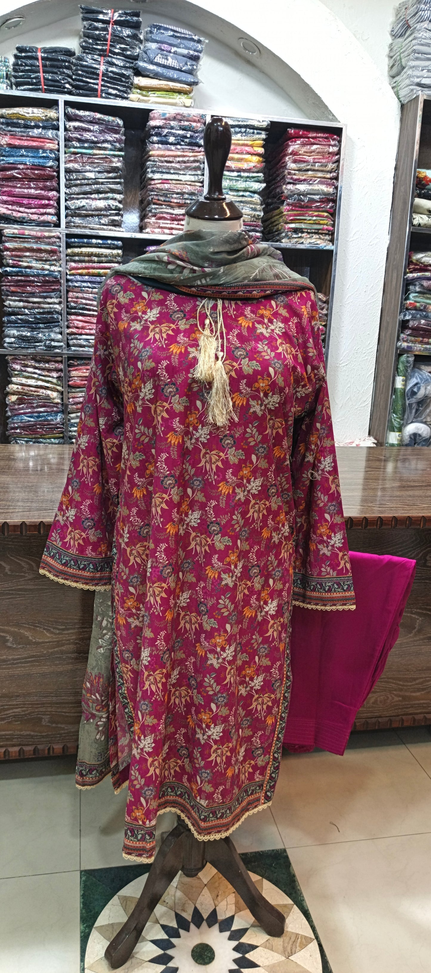 Safina premium lawn stiched shalwar kameez 3 pc