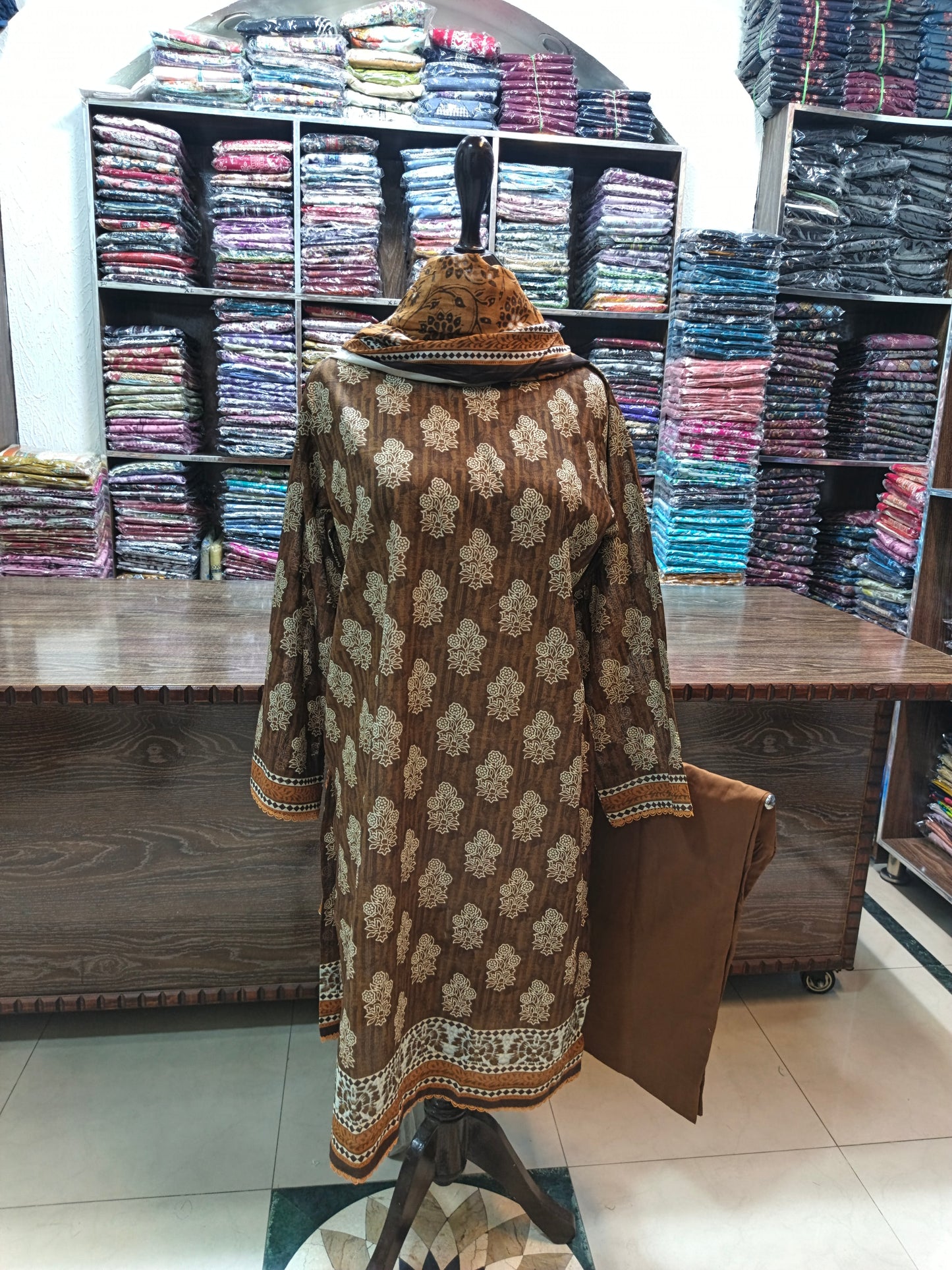 Bin saeed premium lawn shirt trouser stiched 3pc brnmst