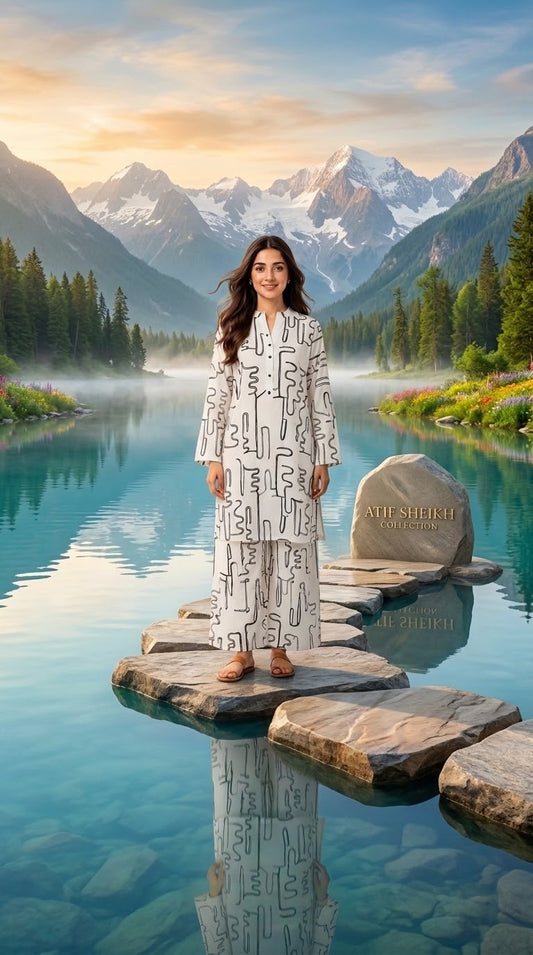 Winter cotton embroidered short co Ord set stitched 2 pc wt