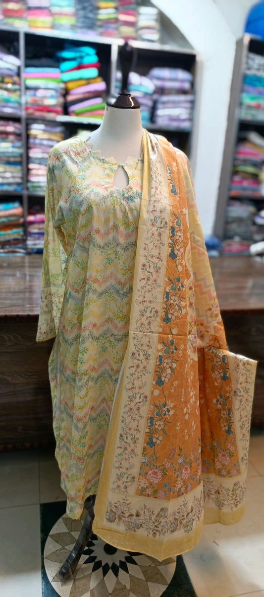 Safina premium lawn farshi shalwar 3 pc