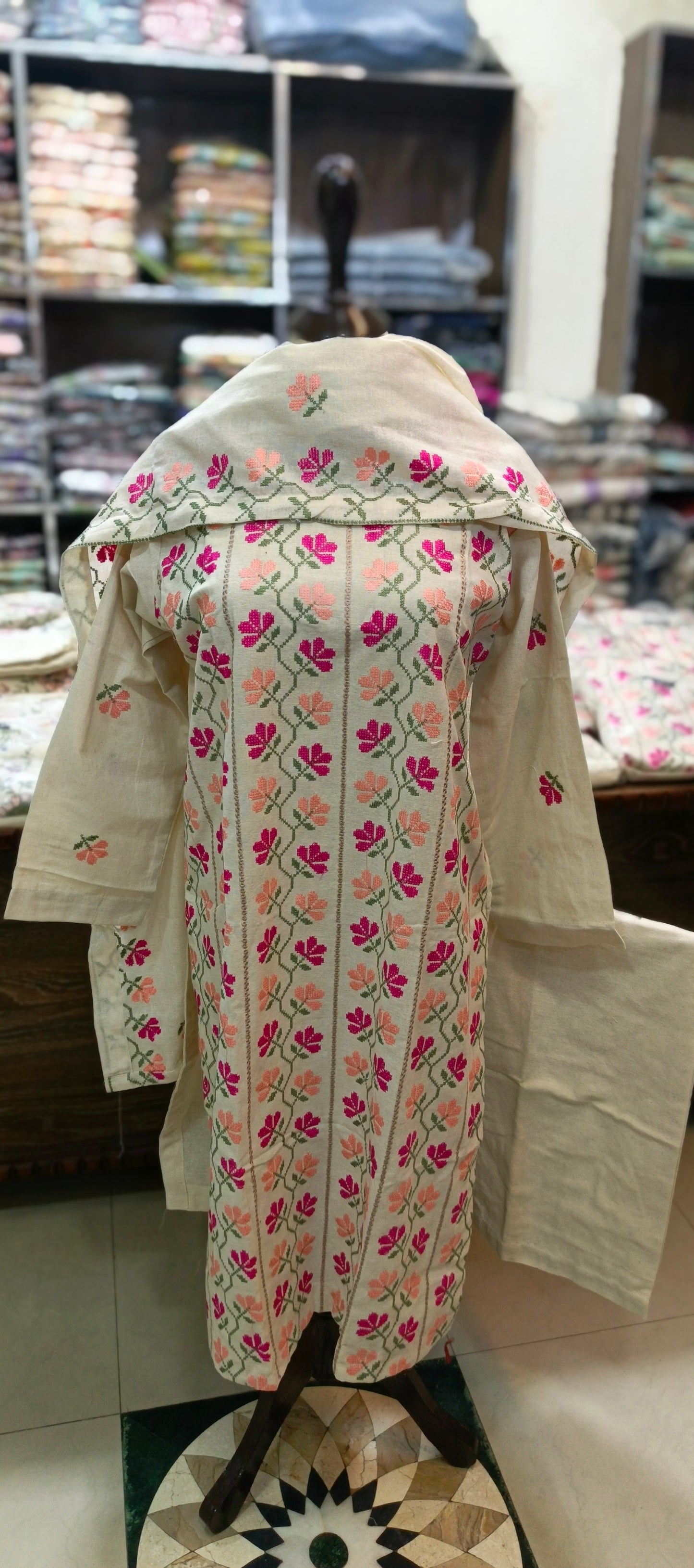 Karandi khaddar embroidered stiched 3 pc