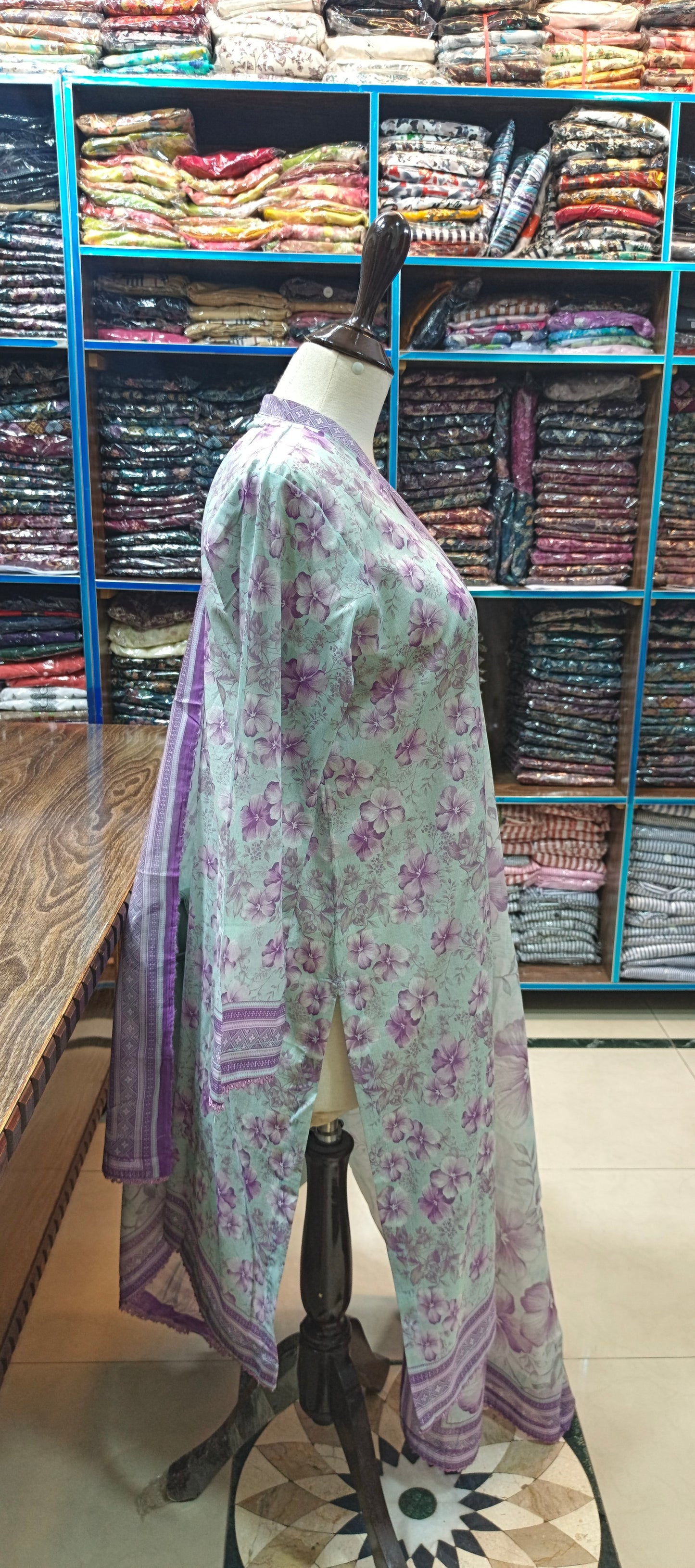 Bin saeed premium lawn stiched shalwar kameez 3 pc