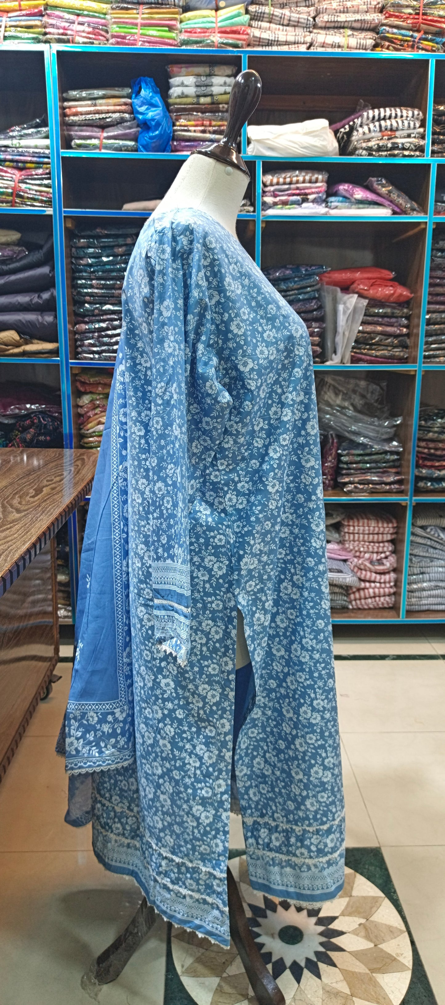 Bin saeed lawn stiched shirt trouser 3 pc