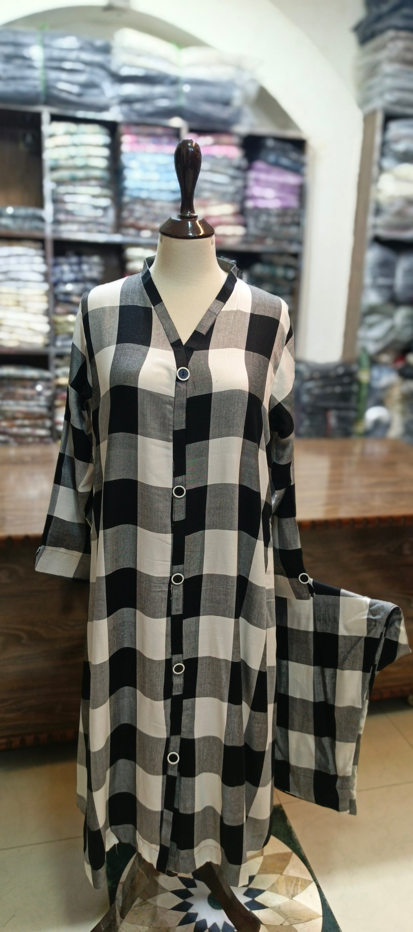 Winter fabric A line stiched 2 pc