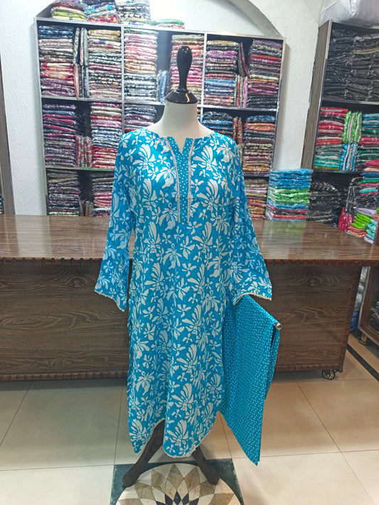 Binsaeed premium lawn stiched trouser shirt 2 pc