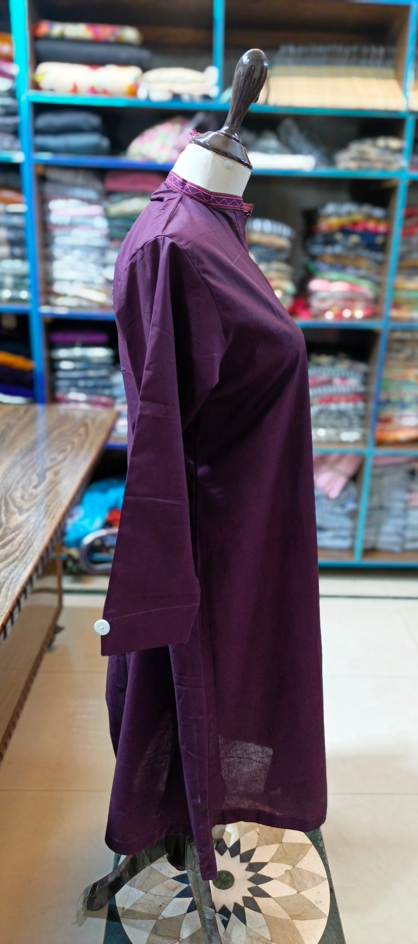 Bin saeed khaddar long A line stiched