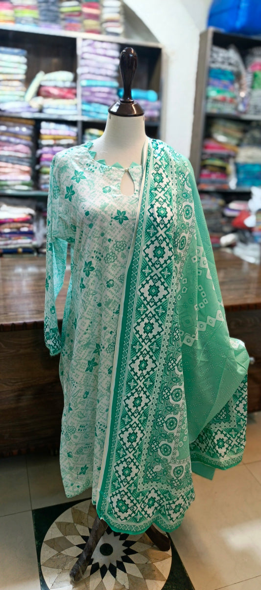 Safina premium lawn farshi shalwar 3 pc