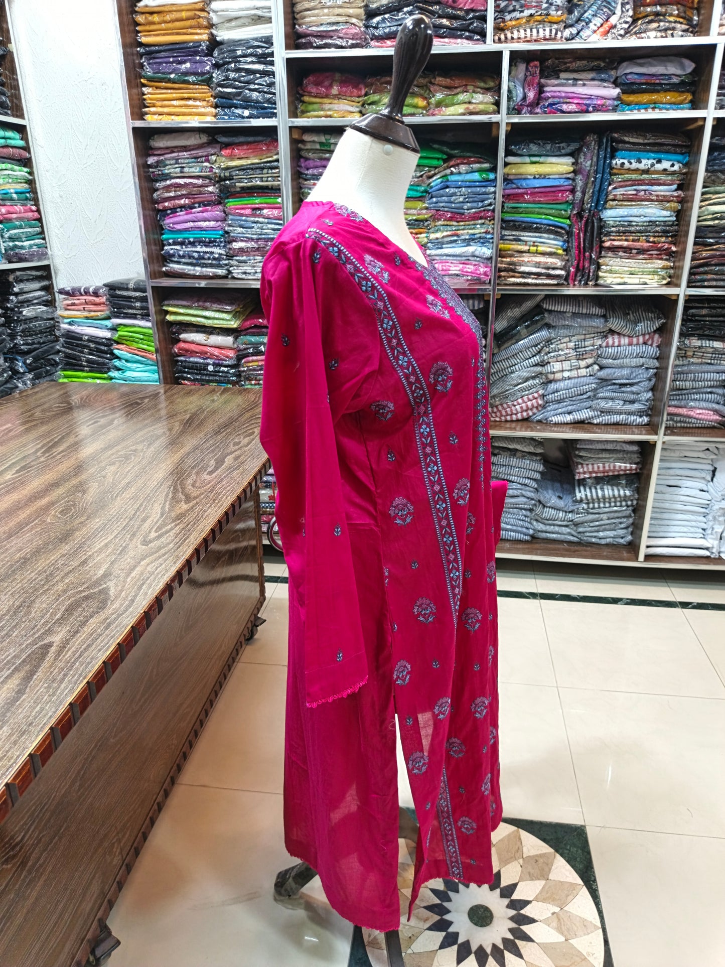 Breeze embroidered lawn stiched long shirt trouser 2pc shkG