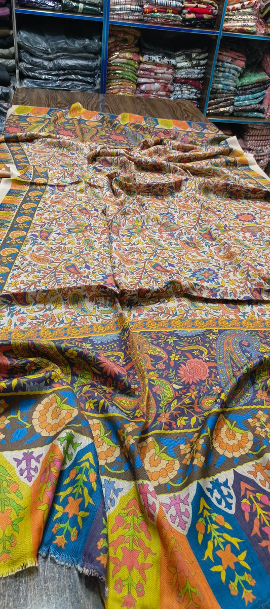 Pashmina woollen qalamkar shawls
