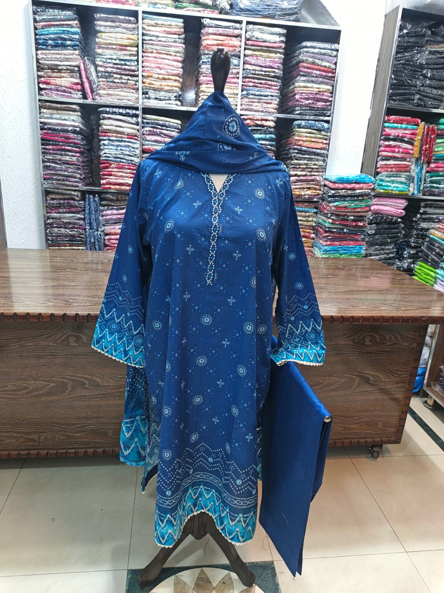 Binsaeed premium lawn stiched shalwar kameez 3 pc rylchun