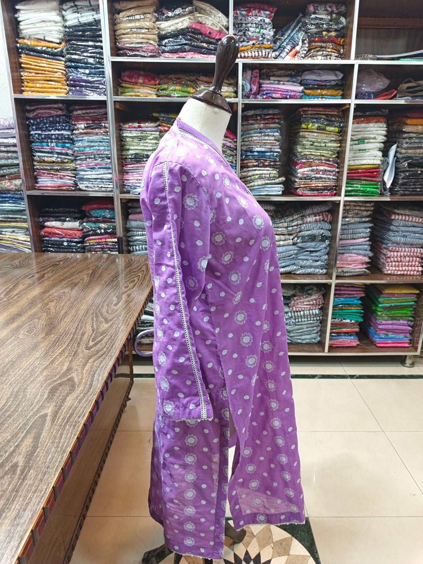 Lawn embroidered stiched shirt trouser 2pc llac