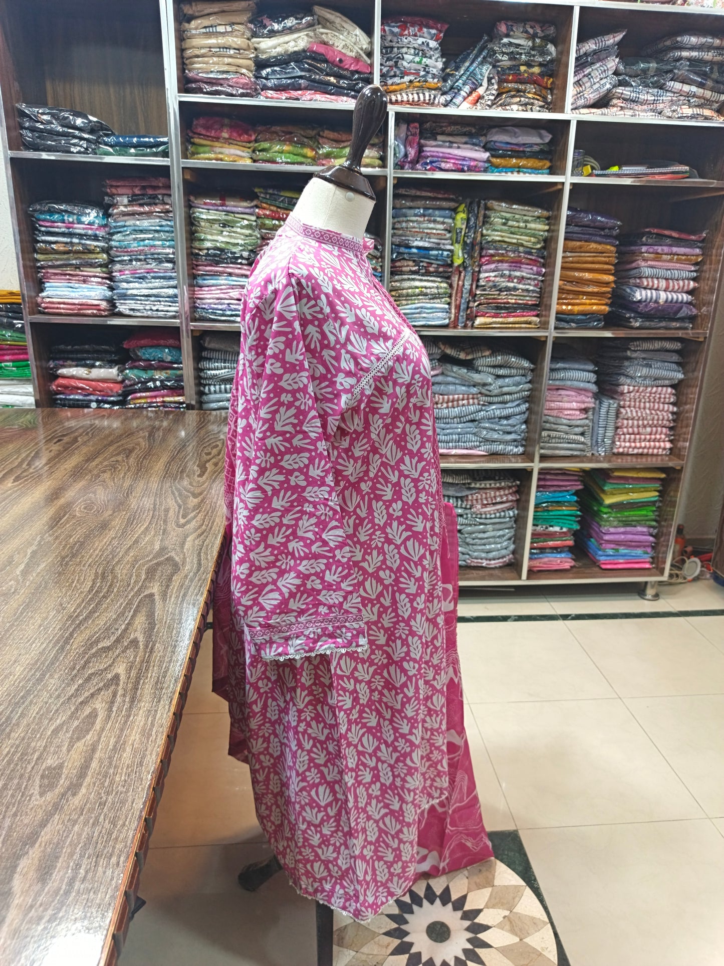 Bin saeed premium lawn stiched shirt trouser 3pc pnkA