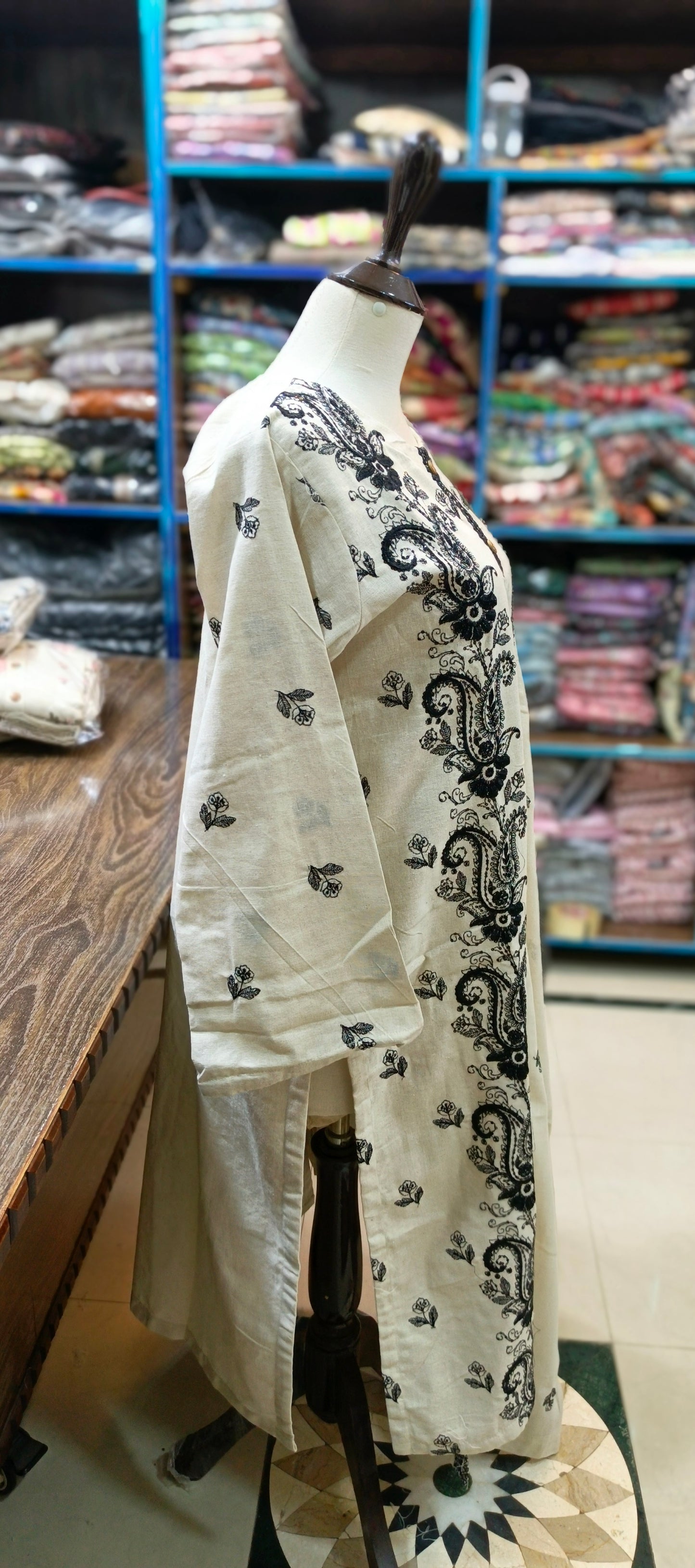 Karandi khaddar embroidered stiched 3 pc