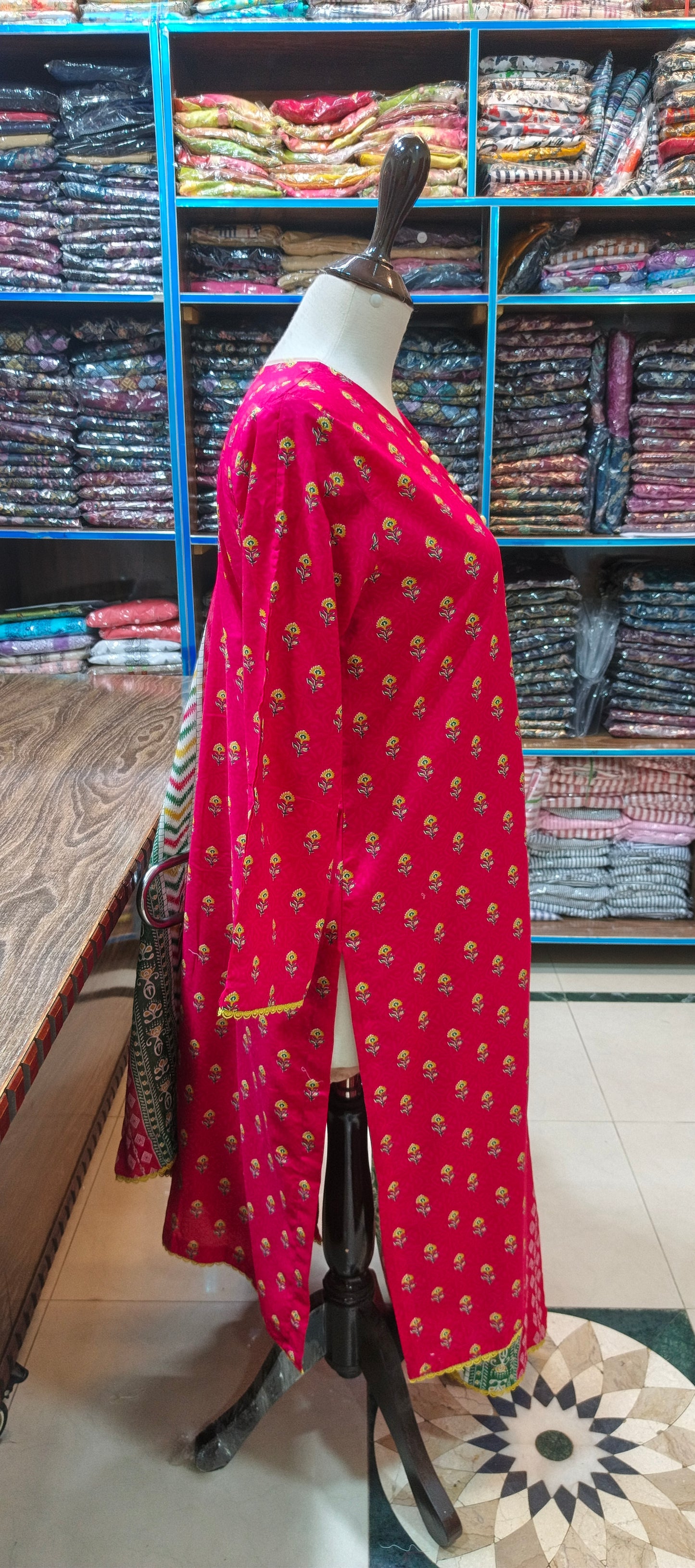 Binsaeed premium lawn stiched long shirt trouser 3 pc