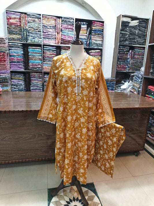 Binsaeed premium lawn stiched shirt trouser 2pc mstwt