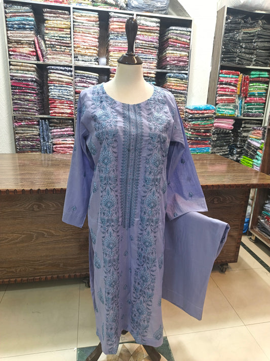 Breeze embroidered lawn stiched long shirt trouser 2pc inkpnl