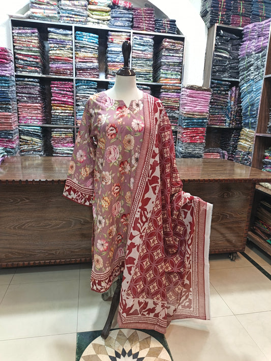 Binsaeed premium lawn stiched shirt trouser stiched 3pc teamrn